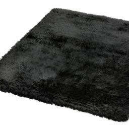 The Rug Shop UK Handmade Plain Shaggy Sparkle Luxurious Anti-Shed Area Rug in Black - Size: 120 cm x 170 cm - thumbnail 3