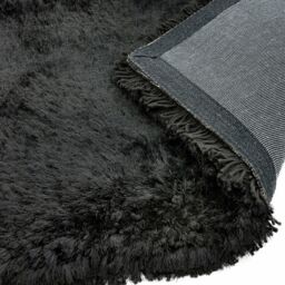 The Rug Shop UK Handmade Plain Shaggy Sparkle Luxurious Anti-Shed Area Rug in Black - Size: 120 cm x 170 cm - thumbnail 5