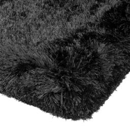 The Rug Shop UK Handmade Plain Shaggy Sparkle Luxurious Anti-Shed Area Rug in Black - Size: 120 cm x 170 cm - thumbnail 2