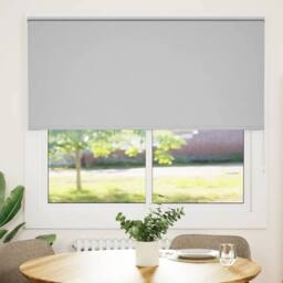 Berkfield Home Roller Blind Blackout Off-White 125x230 cm Fabric Width 121.6 cm… in Grey - thumbnail 3