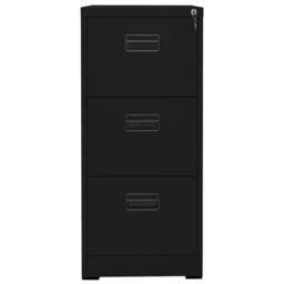 Berkfield Home Modern Filing Cabinet Black 46x62x102.5 cm Steel - thumbnail 3