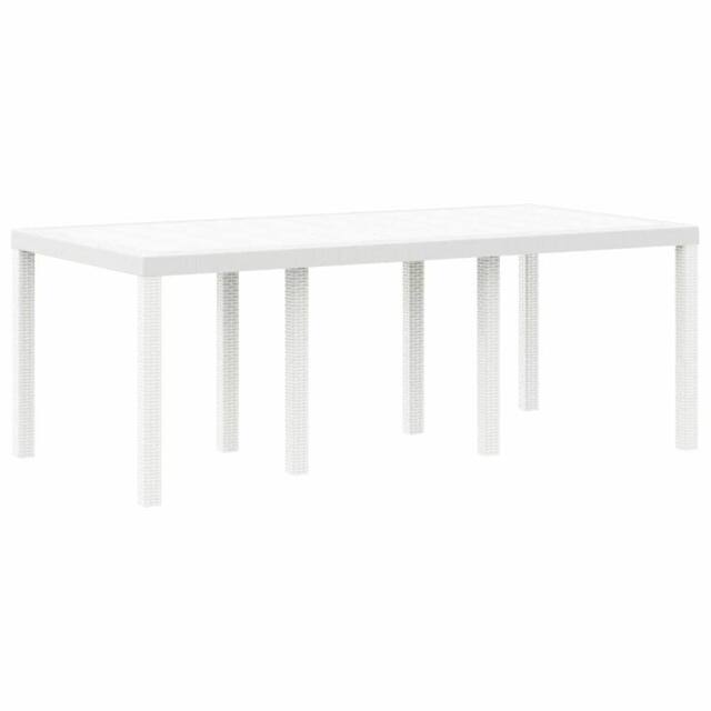 Berkfield Home Garden Table White 200x100x73 cm Poly Rattan - Size: 200 x 100 x 73 cm - image 1