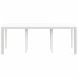 Berkfield Home Garden Table White 200x100x73 cm Poly Rattan - Size: 200 x 100 x 73 cm - thumbnail 5