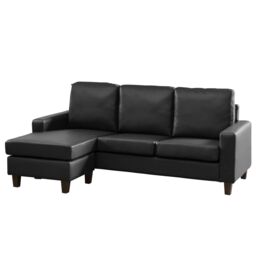 Artemis Home Modena Reversible Corner Sofa in Black - thumbnail 2