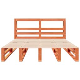 Berkfield Home Bed Frame without Mattress Wax Brown 120x190 cm Small Double Solid Wood Pine - thumbnail 4