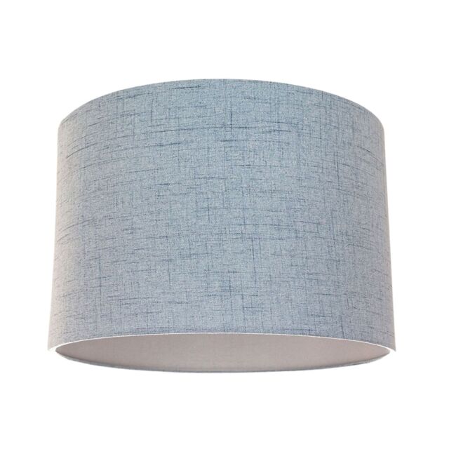 Happy Homewares Contemporary & Elegant Textured Linen Fabric Lamp Shade in Blue - Size: 12 inches - image 1