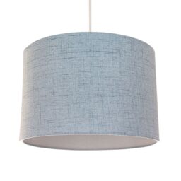 Happy Homewares Contemporary & Elegant Textured Linen Fabric Lamp Shade in Blue - Size: 12 inches - thumbnail 2