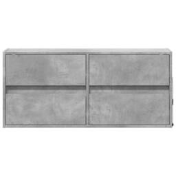 Berkfield Home TV Wall Cabinet with LED Lights Concrete Grey 100x31x45 cm - Size: 100 x 31 x 45 cm - thumbnail 6
