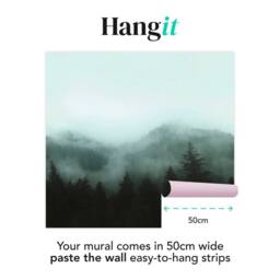Superfresco Easy Misty Landscape Teal Print To Order 3m x 2.8m Mural in Blue - thumbnail 3