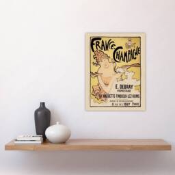 "Artery8 France Champagne Vintage Advert Bonnard Wall Art Poster Print in Yellow - Size: W24"" x H32""" - thumbnail 4