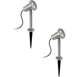 Loops 2 PACK IP54 Outdoor Bollard Light Stainless Steel 5W GU10 Driveway Lamp Post in Metallics