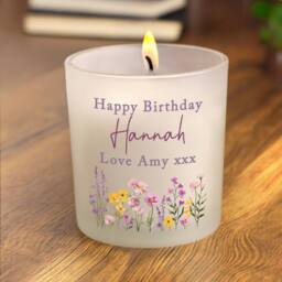 Personalised Memento Company Women's Personalised Wild Flower Jar Candle in White - thumbnail 2