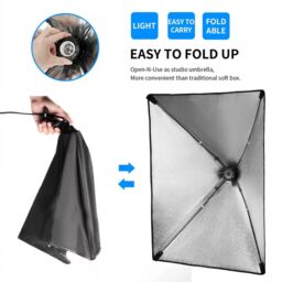 VOGREX 2PCS Softbox Lighting Kit Video Photo Soft Box Continuous Light Stand Studio in Black - thumbnail 8