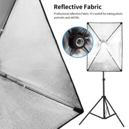 VOGREX 2PCS Softbox Lighting Kit Video Photo Soft Box Continuous Light Stand Studio in Black - thumbnail 9