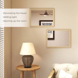 HOMCOM 30 x 40 cm Wall Bathroom Mirror, Vanity Mirror, Set of 2 in Natural - Size: 40 cm x 30 cm - thumbnail 4