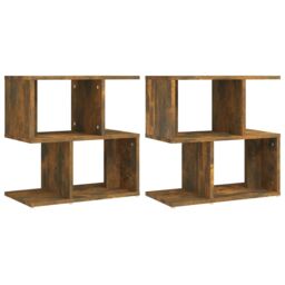 Berkfield Home Bedside Cabinets 2 pcs Smoked Oak 50x30x51.5 cm Engineered Wood in Brown - thumbnail 2