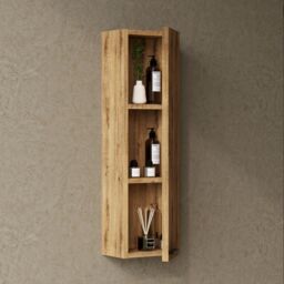Banyetti Celtic 700mm Wall Hung Mini Storage Cabinet - Ostippo Oak in Light Oak - thumbnail 2