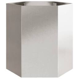 Berkfield Home Garden Planter 2 pcs Hexagon 46x40x45 cm Stainless Steel in Silver - Size: 46 x 40 x 45 cm - thumbnail 7