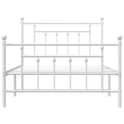 Berkfield Home Metal Bed Frame with Headboard & Footboard White 107x203 cm - thumbnail 6
