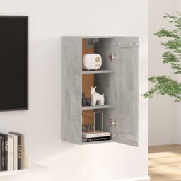 Berkfield Home Hanging Cabinet Concrete Grey 35x34x90 cm Engineered Wood - Size: 35 x 34 x 90 cm - thumbnail 3