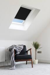 Bloc Blinds Solar Powered Blackout Blind for Velux Roof Windows - Black in Silver - Size: M08 - thumbnail 3