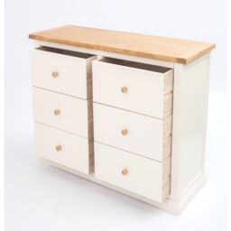 Cabinet Bits Castelli 6 Drawer Chest of Drawers Wood Knob in Off-White - thumbnail 4