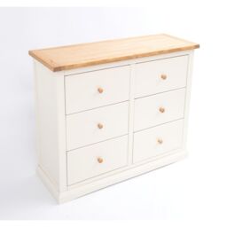 Cabinet Bits Castelli 6 Drawer Chest of Drawers Wood Knob in Off-White - thumbnail 3