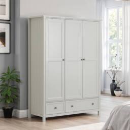 Cheshire Premium Solace 3 Door Combination Wardrobe in Dove Grey - thumbnail 2