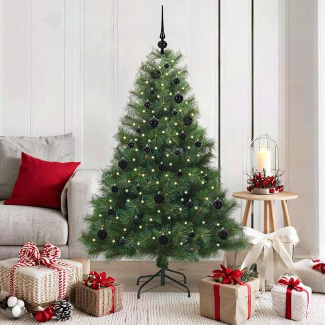 Berkfield Home Artificial Christmas Tree with 150 LEDs Green 150 cm PE & PVC - image 1