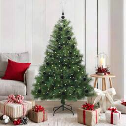 Berkfield Home Artificial Christmas Tree with 150 LEDs Green 150 cm PE & PVC - thumbnail 1