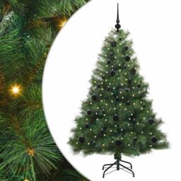 Berkfield Home Artificial Christmas Tree with 150 LEDs Green 150 cm PE & PVC - thumbnail 2
