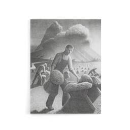"Artery8 Approaching Storm in Wheat Field Grant Wood Canvas Wall Art Print in Grey - Size: W12"" x H16""" - thumbnail 1
