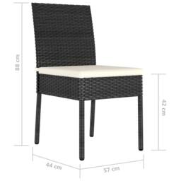 Berkfield Home Garden Dining Chairs 4 pcs Poly Rattan Black - thumbnail 6