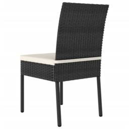Berkfield Home Garden Dining Chairs 4 pcs Poly Rattan Black - thumbnail 4