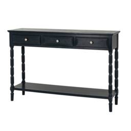 Lemon Pavilion Furniture and Decor Contour Collection 3 Drawer Console Table - L33xW120xH80 cm - Black - thumbnail 1