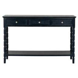 Lemon Pavilion Furniture and Decor Contour Collection 3 Drawer Console Table - L33xW120xH80 cm - Black - thumbnail 2