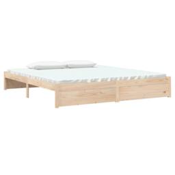 Berkfield Home Bed Frame Solid Wood 180x200 cm Super King Size in Natural - thumbnail 3