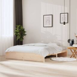 Berkfield Home Bed Frame Solid Wood 180x200 cm Super King Size in Natural - thumbnail 2