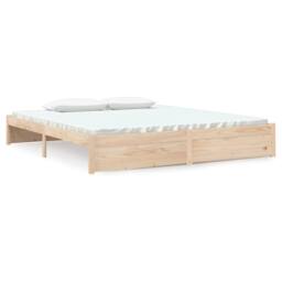 Berkfield Home Bed Frame Solid Wood 180x200 cm Super King Size in Natural - thumbnail 1