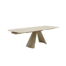 HOME LUXE INTERIOR Gstaad Beige Ceramic Extending Dining Set 6 Swivel Chairs 160-240cm - thumbnail 7