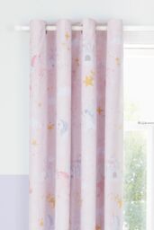 Catherine Lansfield 'Fairytale Unicorn' Reversible Lined Eyelet Curtains in Pink - Size: 168 cm width x 183 cm drop - thumbnail 3