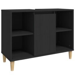 Berkfield Home Sink Cabinet Black 80x33x60 cm Engineered Wood - Size: 80 x 33 x 60 cm - thumbnail 2