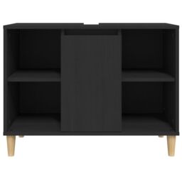 Berkfield Home Sink Cabinet Black 80x33x60 cm Engineered Wood - Size: 80 x 33 x 60 cm - thumbnail 6