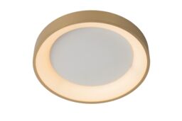 Lucide 'VIDAL' Dimmable Stylish Indoor Decorative LED Flush Ceiling Light in Gold - thumbnail 1