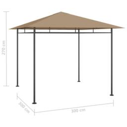 Berkfield Home Gazebo 3x3x2.7 m Taupe 180 g/m ² - thumbnail 4