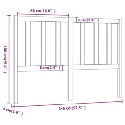 Berkfield Home Bed Headboard Grey 146x4x100 cm Solid Wood Pine - Size: 146 x 4 x 100 cm - thumbnail 6