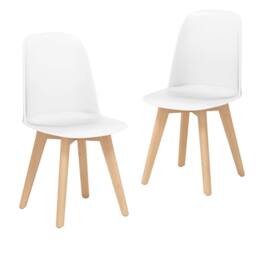 Costway Modern Dining Chairs Set of 2 Armless Kitchen Chairs Side Chair in White