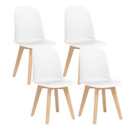 Costway Modern Dining Chairs Set of 2 Armless Kitchen Chairs Side Chair in White - thumbnail 3