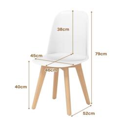 Costway Modern Dining Chairs Set of 2 Armless Kitchen Chairs Side Chair in White - thumbnail 2