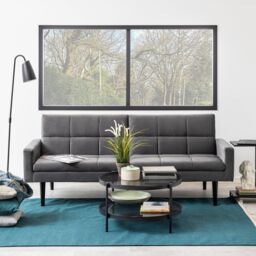 Furniture To Go Bayonne Round Coffee Table in Black with Smoked Glass Top - thumbnail 5